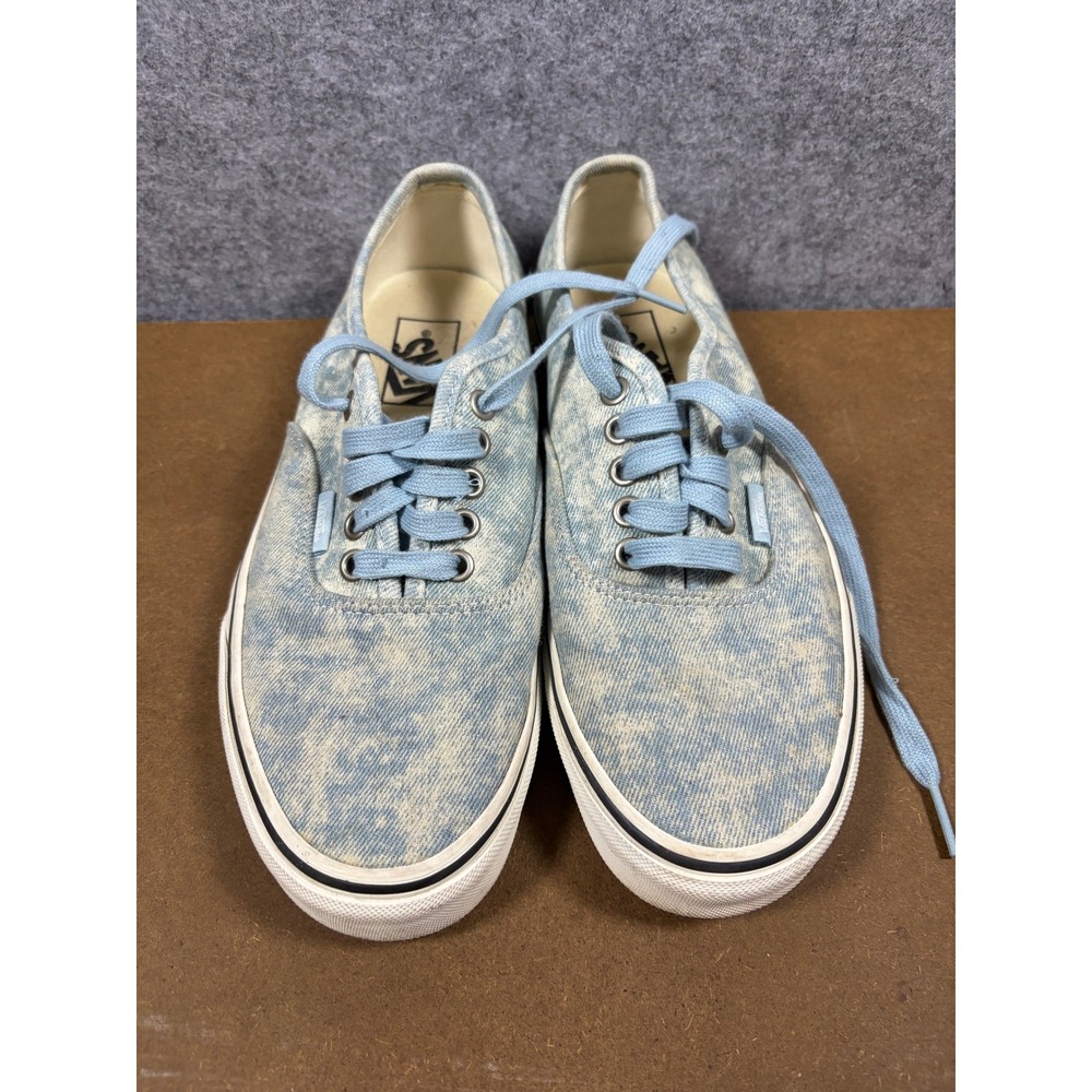 Vans Authentic Acid Wash Light Blue Denim Low Top Sneakers Womens 9 Mens 7.5